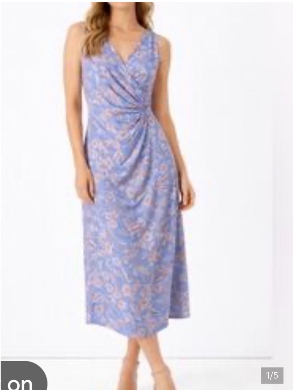 LOFT Lavender Floral V-Neck Maxi Dress